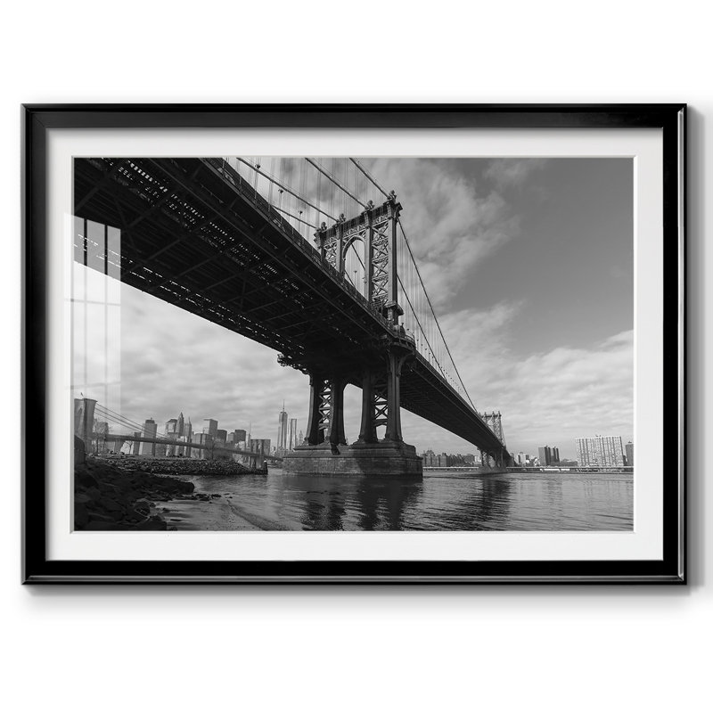 " Manhattan Bridge ", Black, 19" H x 27" W x 1.5" D