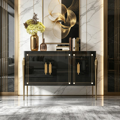 Luxury-Style Glossy Painted Modern Sideboard