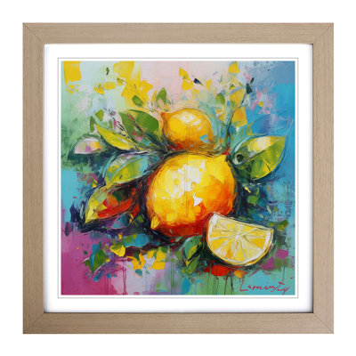 Lemon Fruit Fauvism - Framed Print