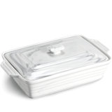 2.7 L Porcelain China Rectangular Baking Pan with Lid