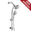 Pomme de douche double 5 réglages, douche de pluie chromée avec douchette, tuyau de 60 po et barre coulissante réglable-61169942