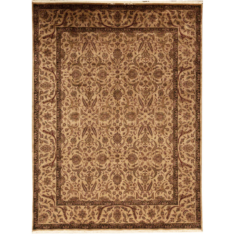 Tapis beige et beige noué à la main de haute qualité