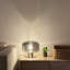 Lampe de table moderne avec abat-jour en verre fumé et base en métal brossé pour chambre à coucher, salon, bureau, décor