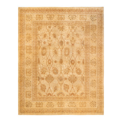 Tapis unique noué à la main ivoire 8 pi 2 po x 10 pi 5 po Keenan