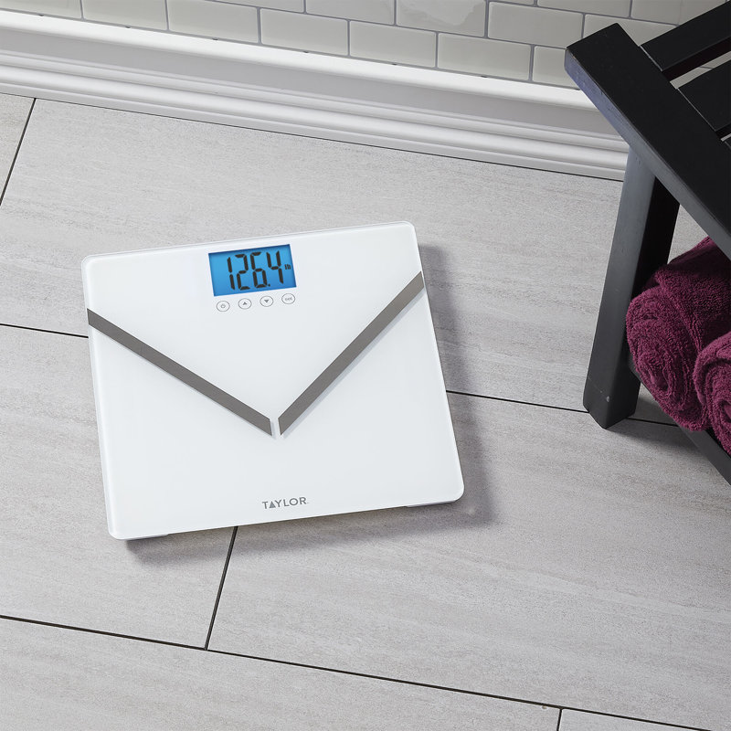 White Glass Digital Body Composition Bathroom Scale