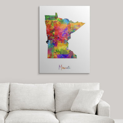 Francy «Minnesota Map» par Abarca, impression