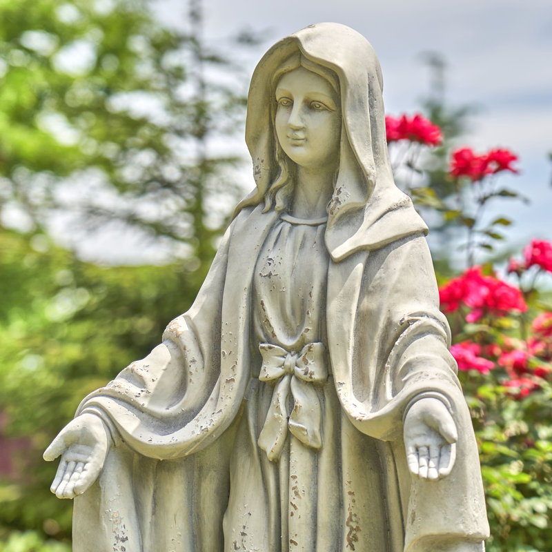 Statue de jardin Colby-James Mère Marie, Gris antique