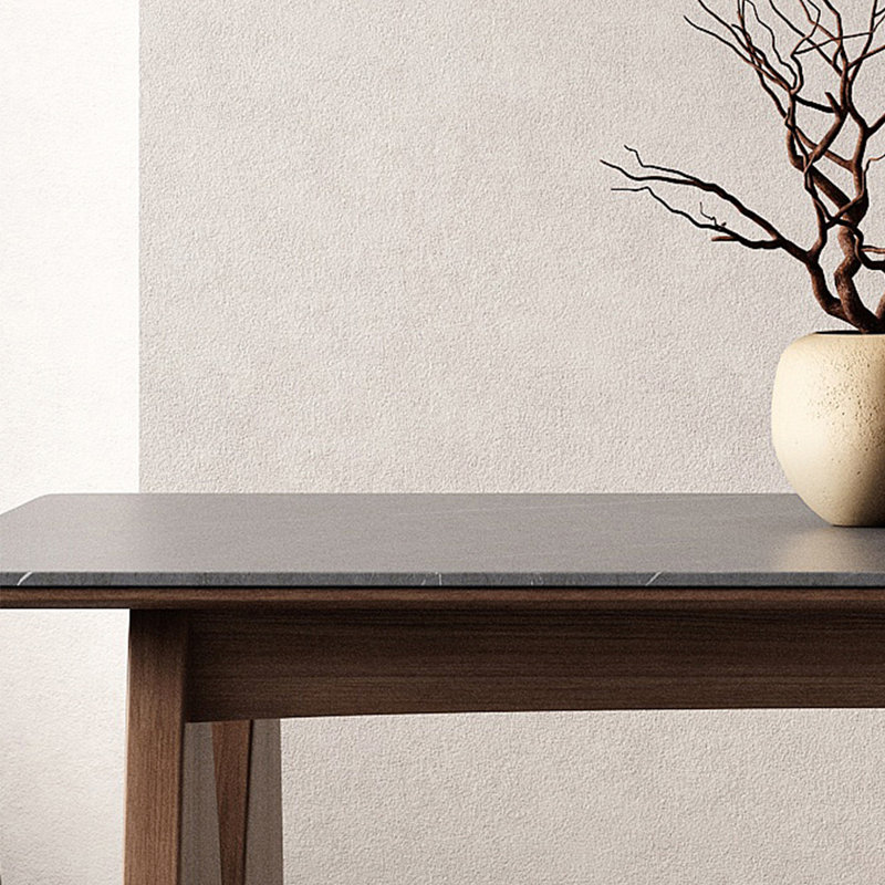 Ensemble de table de salle à manger en pierre frittée rectangulaire, H 29,53 po x L 62,99 po x l 31,5 po