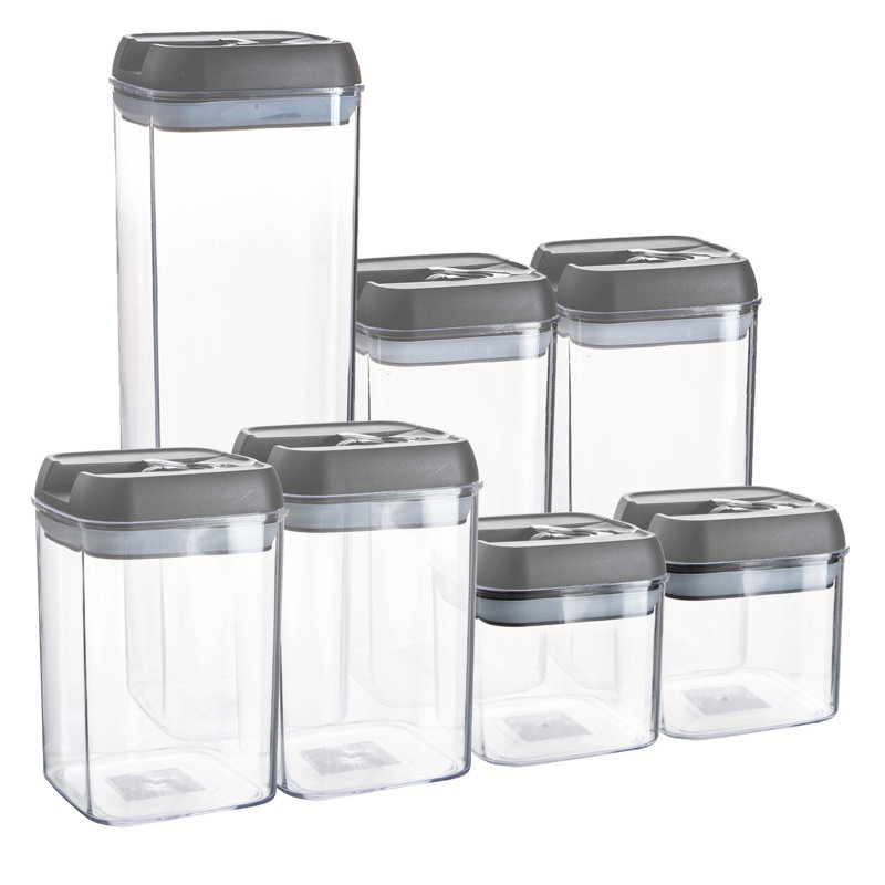Argon Tableware - Flip Lock Food Storage Containers Set, Grey