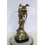Statue Nifao Jumbo bronze homme de montagne à cheval Remington - Patine argentée avec base en marbre noir, taille: L 24 po x l 14 po x H 36 po