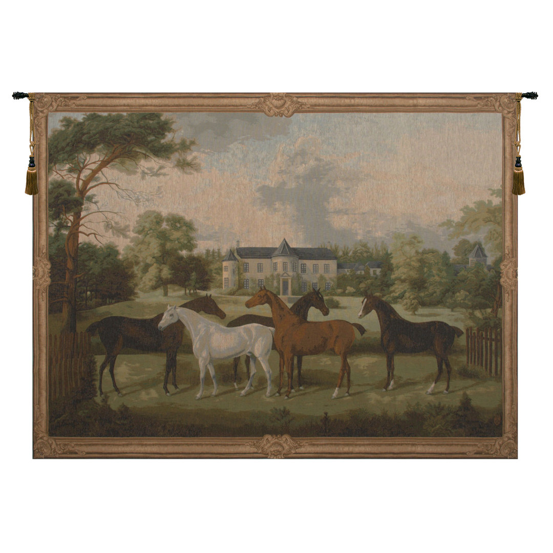 Zahara Five English Horses Tapestry Fleur De Lis Living 