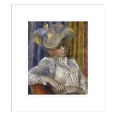 «Woman with a Hat» par Pierre-Auguste Renoir, impression giclée encadrée