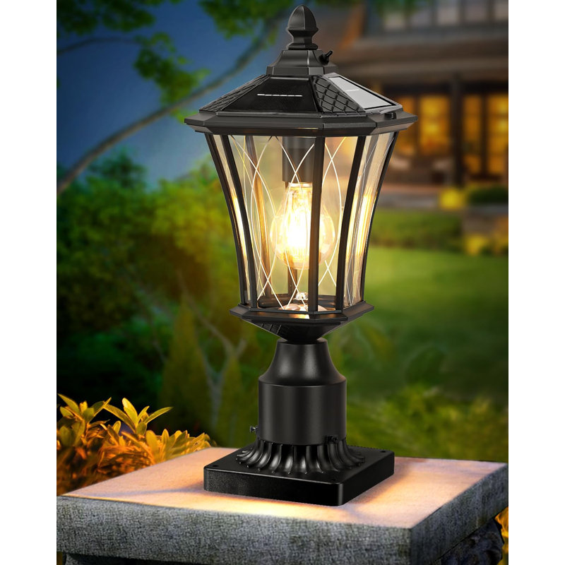 Lampadaires extérieurs de 40 cm (16 po), luminaires noirs pour poteaux, paquets de 2