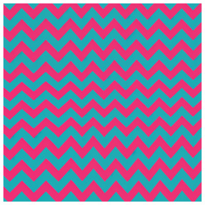 Tapis de bain rose zigzag bleu