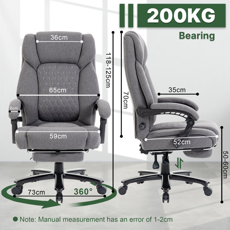 Brayden Studio Executive Chair with Headrest, Fabric, Gray