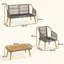 Outsunny 4 Piece Rattan Garden Furniture Set with Loveseat-976037424-976037429