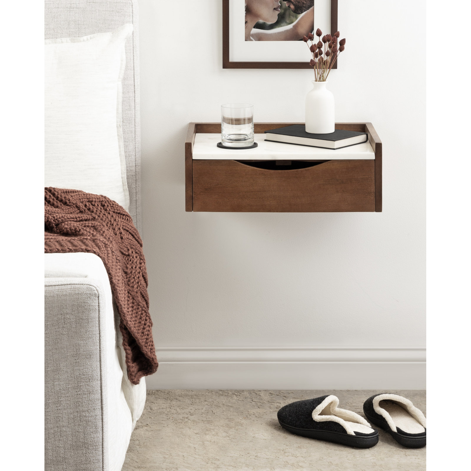 Benning 18" Floating Shelf, Dark Brown