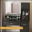 Bureau de coiffeuse avec miroir et bande lumineuse à DEL, coiffeuse avec grand tiroir, commode de rangement à 3 niveaux et 3 modes d'éclairage à luminosité réglable, convient à la chambre à coucher-769229142