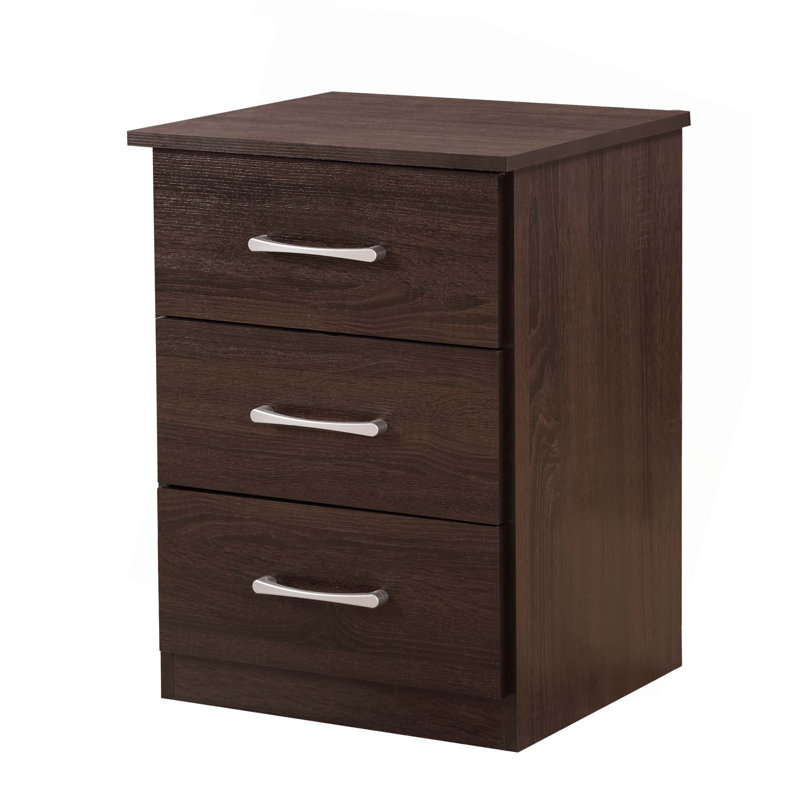 Table de chevet contemporaine avec tiroir, Brun