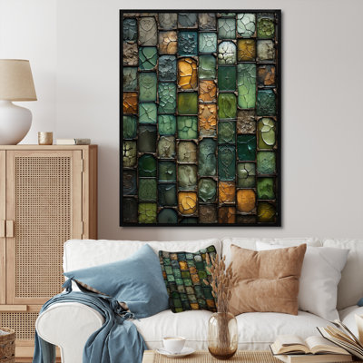 Green Stones Tiles II - Abstract Tile, art mural