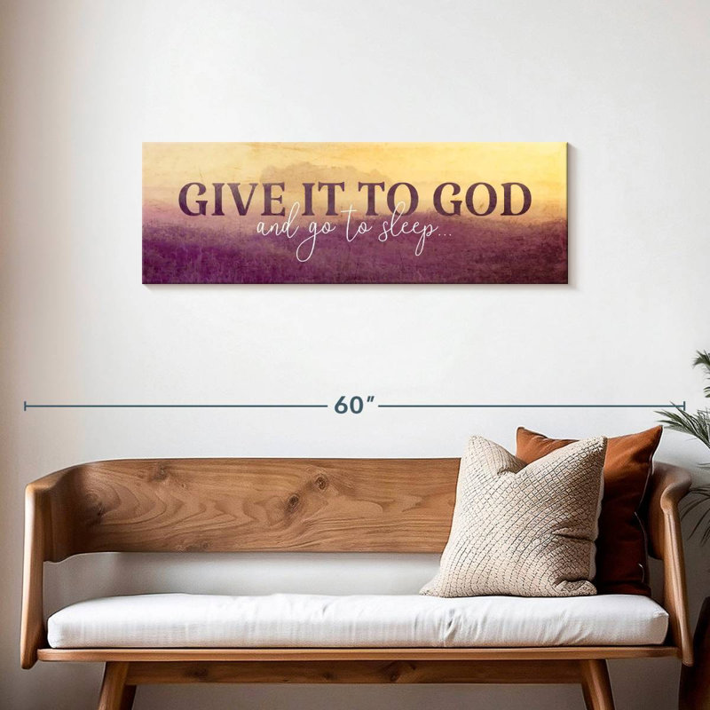 «Offrez-le à Dieu» sur toile, H 14 po x l 42 po 