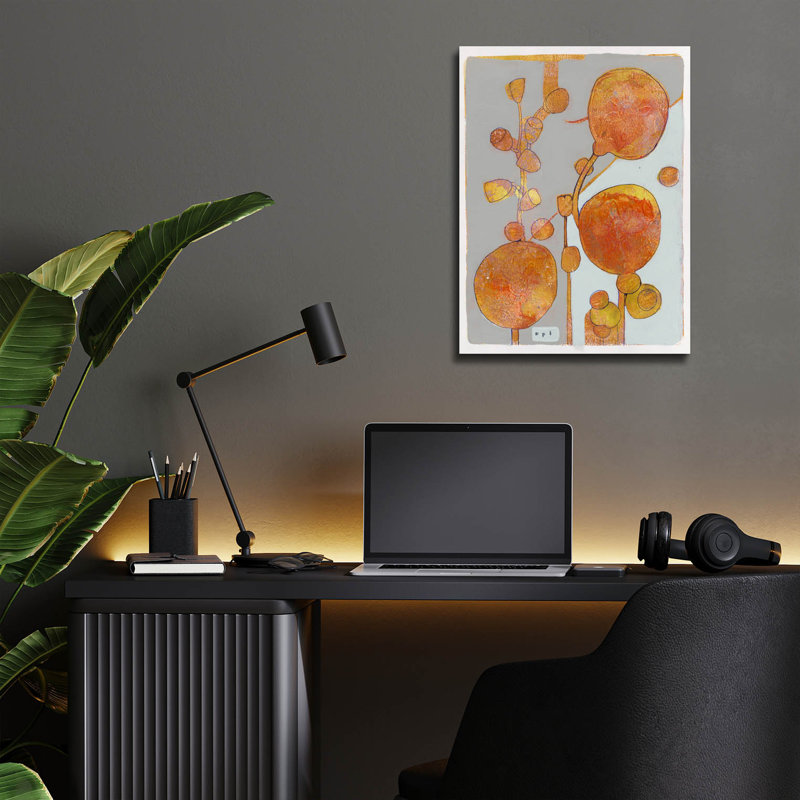 «Orange Seed Pods 3» par Maria Pietri, H 16 po x l 12 po x P 0,13 po