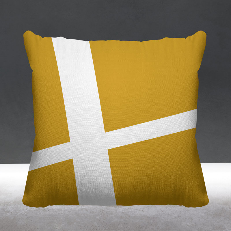 Coussin décoratif intérieur / extérieur Siddel, L 19 po x H 19 po, Jaune