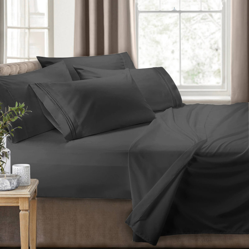RV/Short Queen Microfiber Sheet Set, Gray