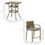 Ensemble de bar en osier de rotin 3 pièces Outsunny avec table à grain de bois et 2 tabourets d'extérieur