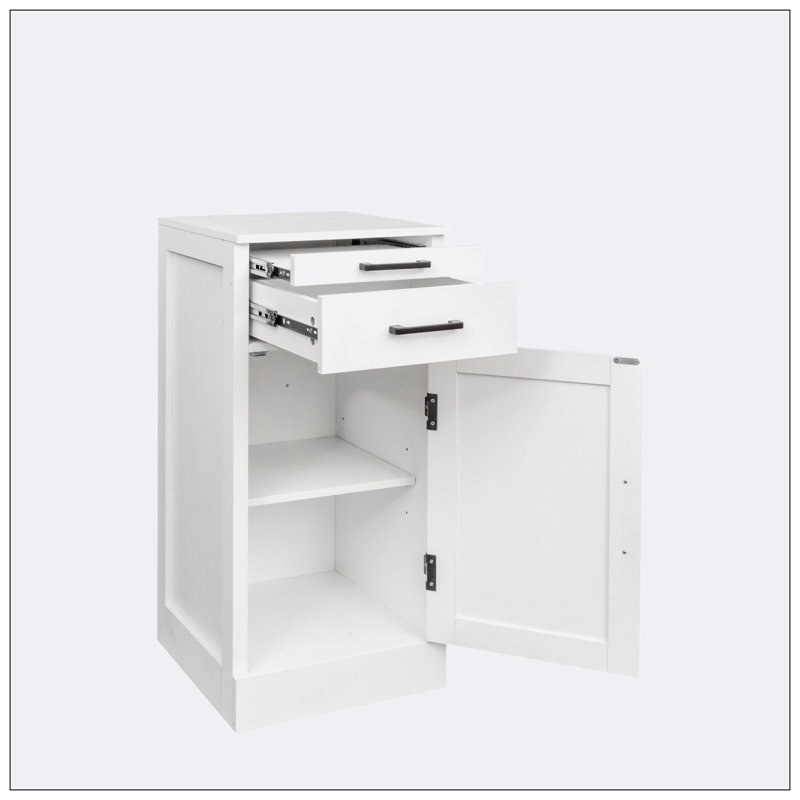 Deterrion 17.80'' Sideboard wine bar cabinet Buffet Cabinet with Hutch, White