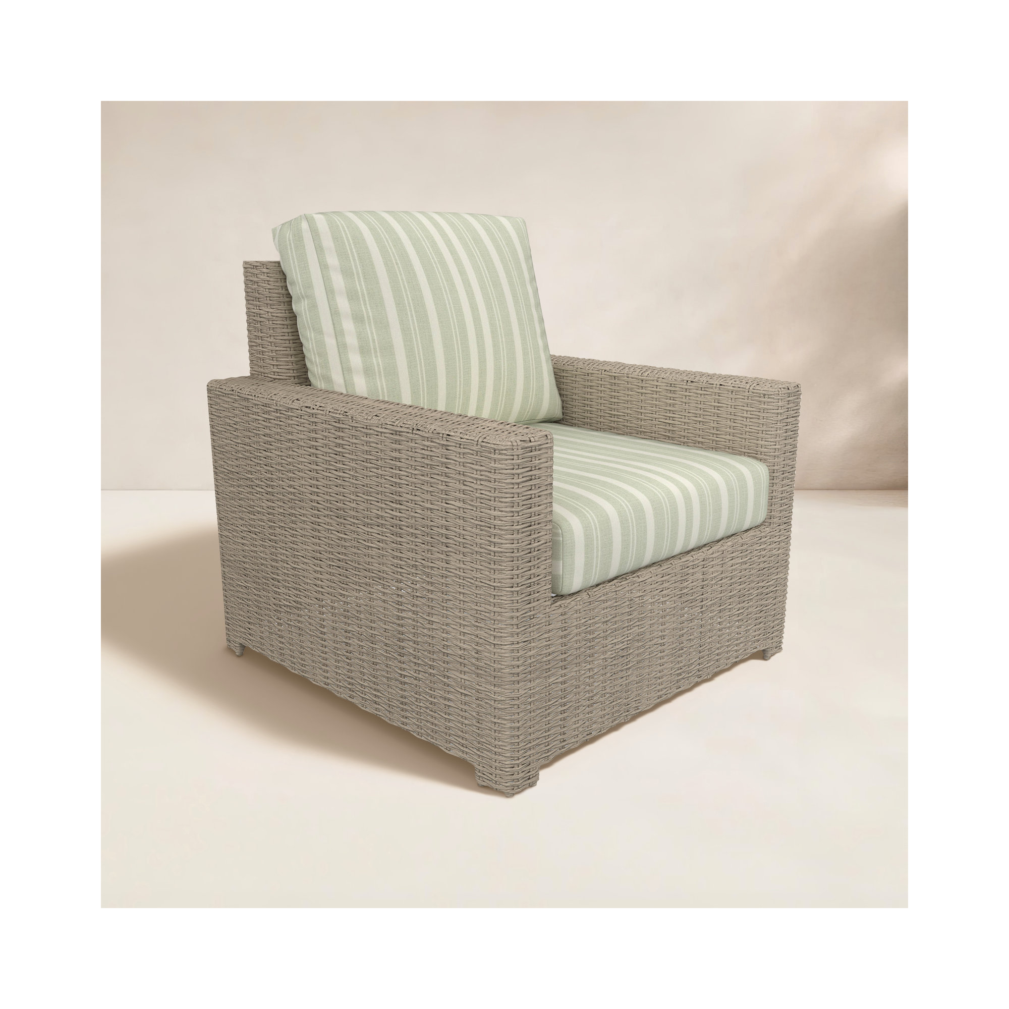 Outdoor Chair With Sunbrella Cushions, Tranquil Sage