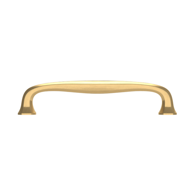 6" Satin Brass Traditional Cup Pull with Mounting Hardware