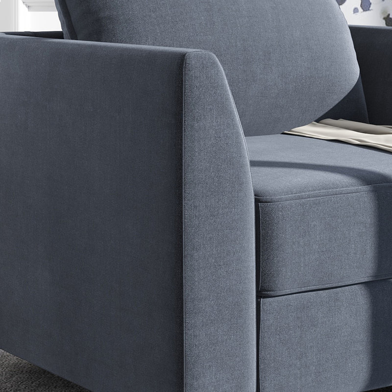 U shaped Sleeper Sectional Modular Sectional Sofa with Chaise, Bluish Gray Polyester