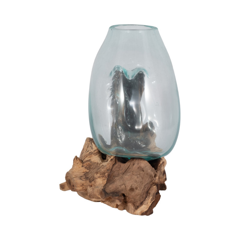 Vase en verre Arelli, H 16 po x l 9 po x P 8 po