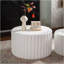 Ensemble de tables basses rondes festonnées blanches-202316253