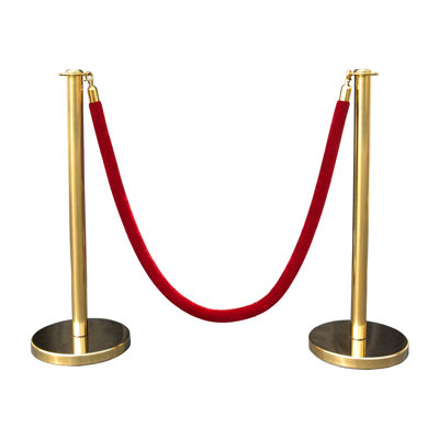 Poteau de contrôle pour foules de foule (2 poteaux / base plate + corde de 6 pi)