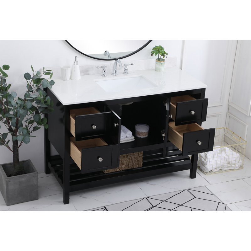 Ensemble de meuble-lavabo simple 48 po Krish, Noir