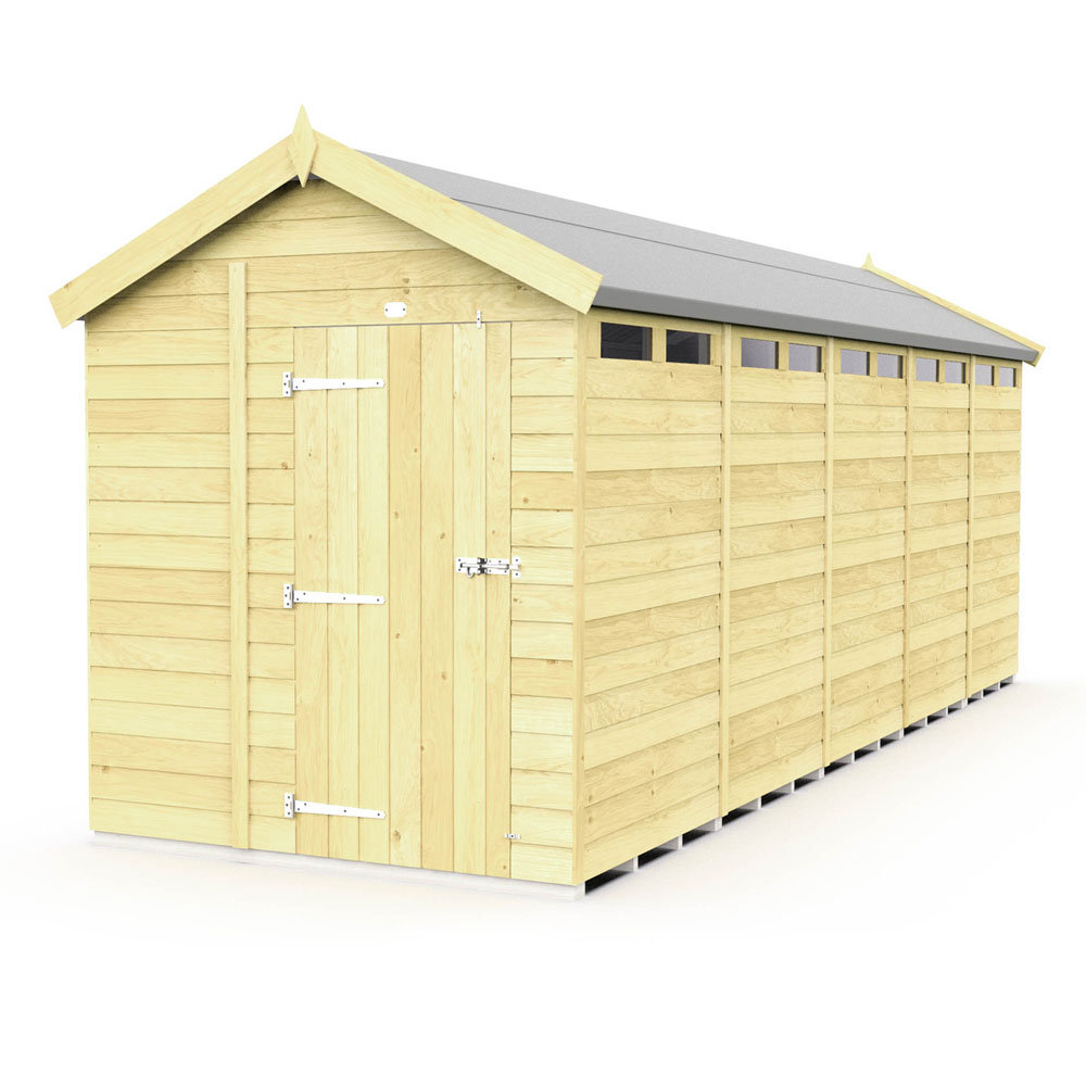 7ft x 20ft Apex Security Shed - Single Door