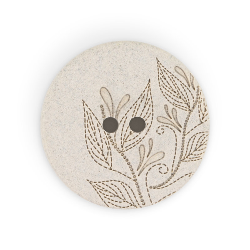 Bouton rond en chanvre recyclé Dritz, 23 mm, gris clair, 6 boutons