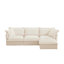 Canapé modulaire en L en chenille avec repose-pieds et coussins Dejean-120285836-120285834