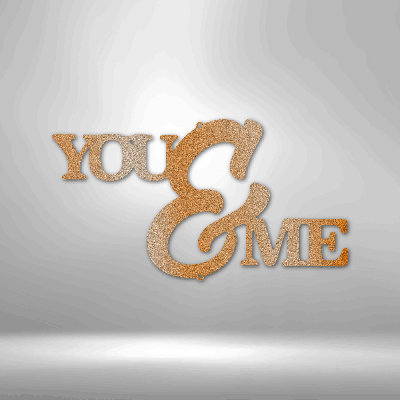 Panneau mural en métal You and Me Script