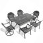 7-Piece All-Weather Cast Aluminum Dining Set, Include 2 Swivel Chairs,4 Dining Chairs And Rectangular Table