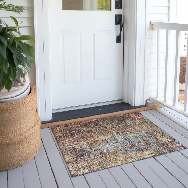 Machine Washable Indoor/Outdoor Jusino ACN2236 Abstract Rug, Rectangle 1'8" x 2'6"