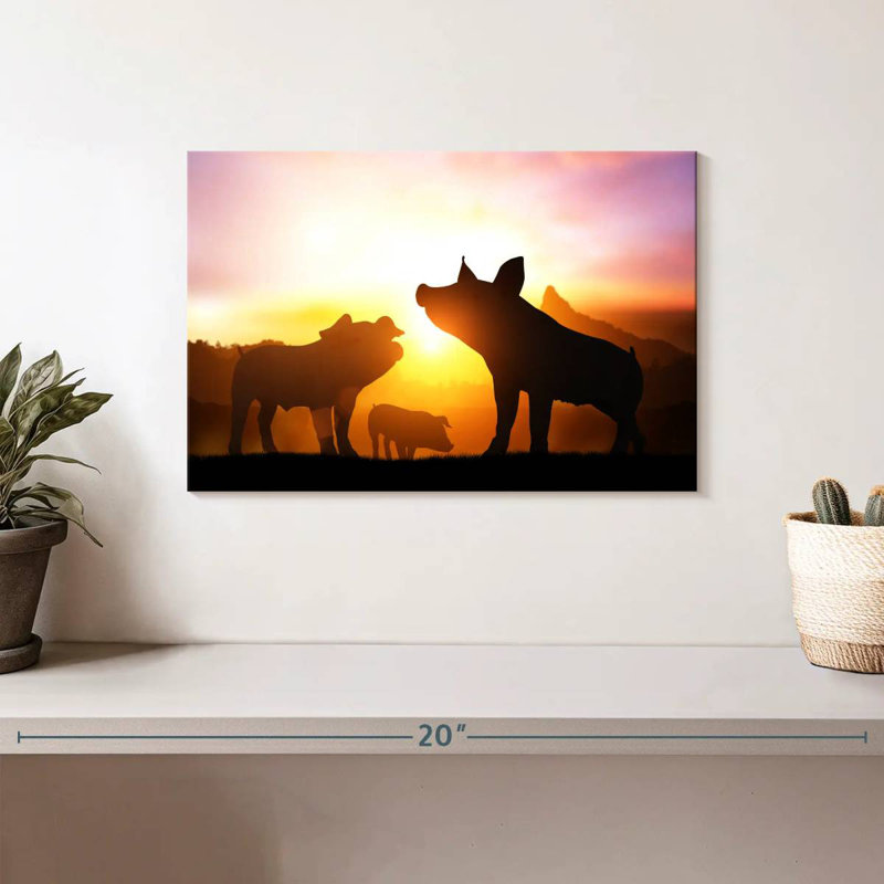 Pig Silhouettes, 30" H x 45" W