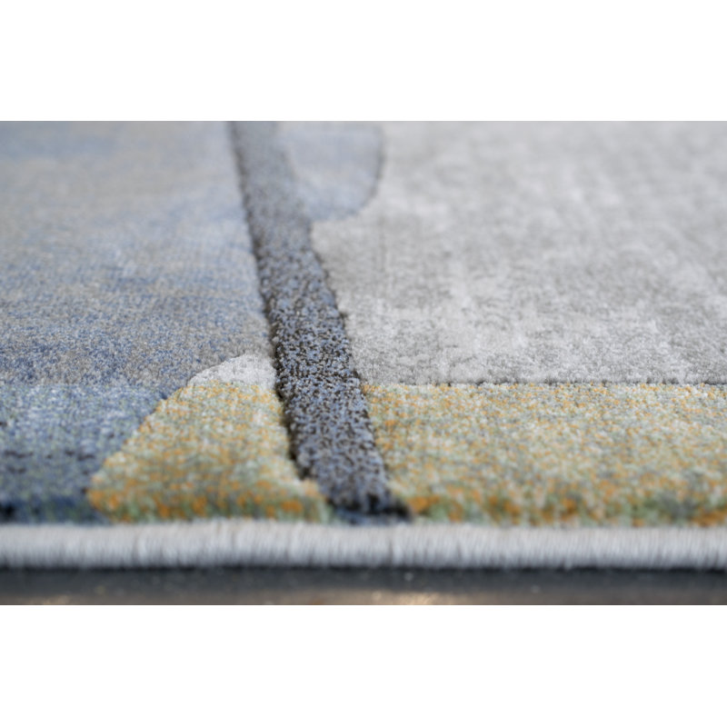 Ayjah Abstract and Striped Indoor Rug, Rectangle 7'10" x 10'