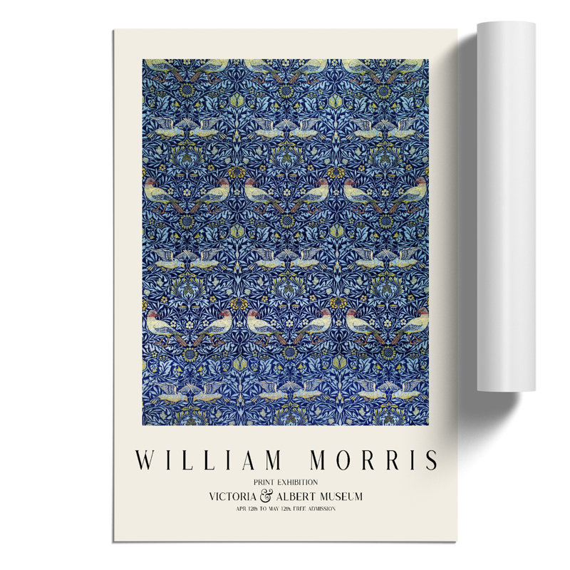 Birds Vol.1 by William Morris - No Frame Painting, 42cm H x 30cm W x 0.1cm D