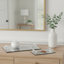 Élégant plateau décoratif à motifs étincelants pour organiser les essentiels - Plateau de repose-pieds ou de table basse chic avec poignées - Plateau décoratif de table de salle à manger parfaite - ensemble de 2, 16 po-1795064321-1792218019
