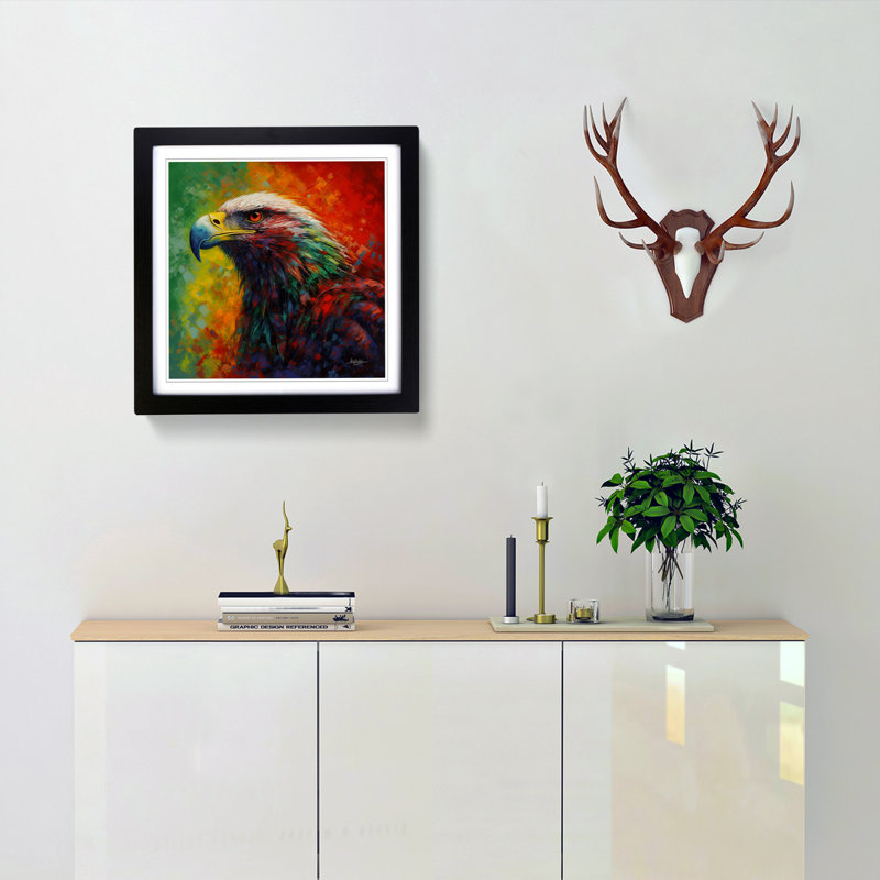 Single Picture Frame Print on Wood, Black