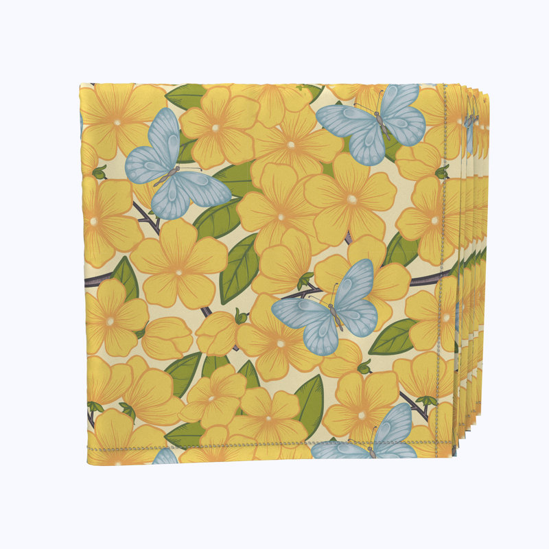 Polyester Floral Square Napkin