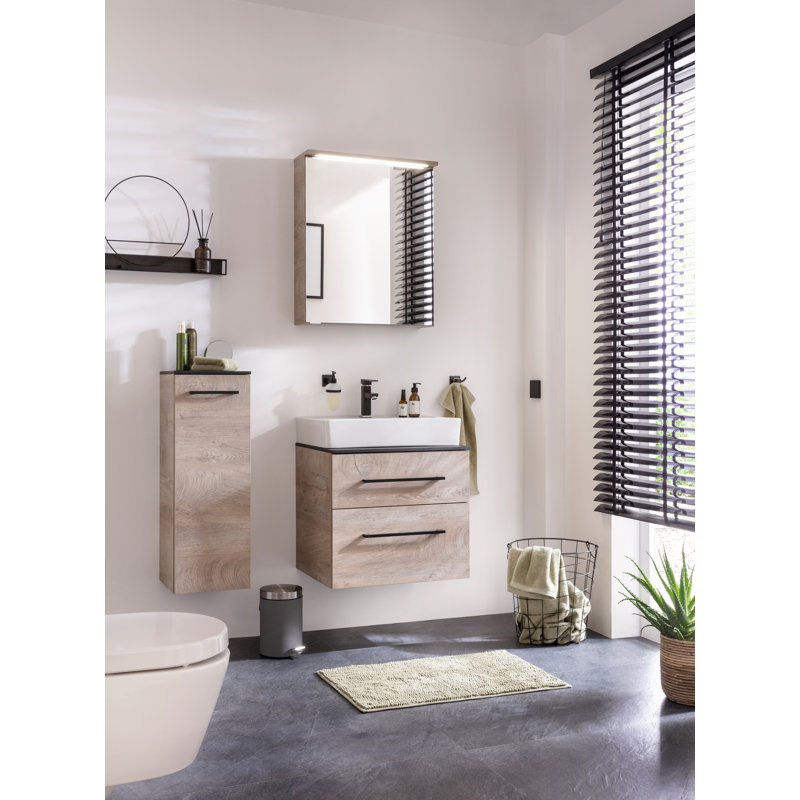 60cm Single Bathroom Vanity Base Only, Brown